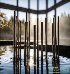Mit Logo Stimmgabeln im Wasser